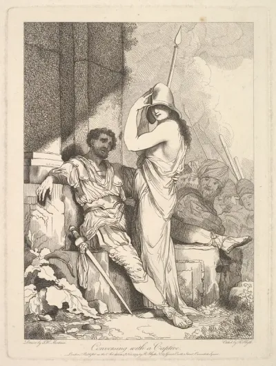 Conversing with a Captive, from "Banditti Variously Employed"