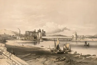Conway Bridge. Construction of second tube, September, 1848