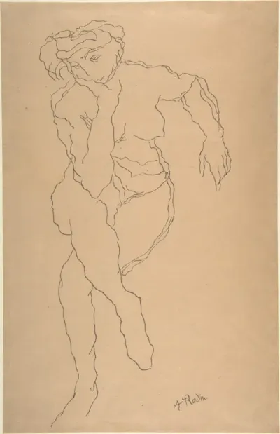 Copy after a reproduction of a Rodin drawing