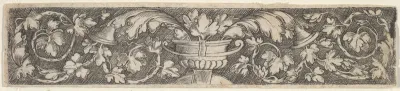Copy of a Horizontal Panel with Tendrils Growing Outwards from a Vessel at Center