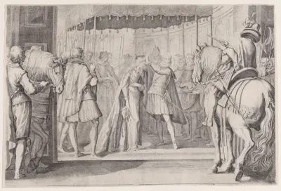 Copy of Couronnement de Christine de Lorraine, la Grande Duchesse (Coronation of the Grand Duchess, Christine de Lorraine), from "La Vie de Ferdinand Ier de Médicis série appelée aussi Les Batailles des Médicis" (The Life of Ferdinand I de'Medici als