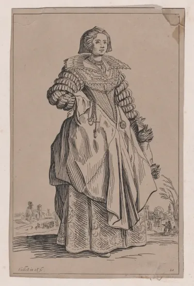 Copy of La Dame a la Grande Collerette et a la Coiffe Retombant en Arrière (The Lady with the Large Collar and a Headdress that Falls to the Back), from "La Noblesse" (The Nobility)