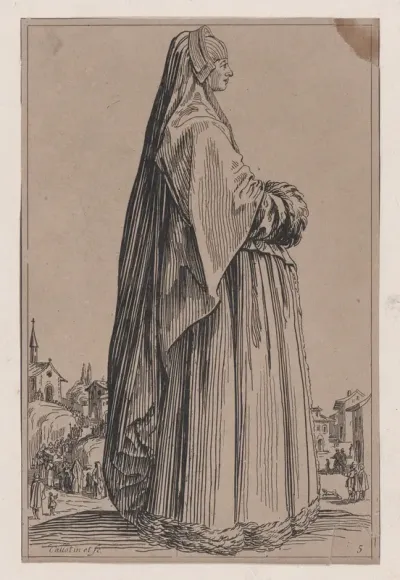 Copy of La Dame Coiffée d'un Grand Voile et a la Robe Bordée de Fourrures (The Lady Wearing a Long Veil and a Fur-Lined Robe), from "La Noblesse" (The Nobility)