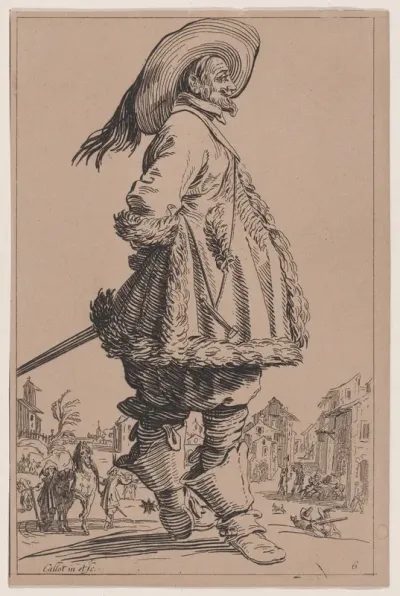 Copy of Le Gentilhomme au Manetau Bordé de Fourrures Tenant ses Mains Derrière le Dos (The Gentleman with a Fur-Lined Mantle Holding his Hands Behind his Back), from La Noblesse (The Nobility)