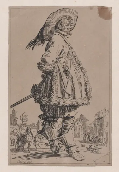 Copy of Le Gentilhomme au Manteau Bordé de Fourrures Tenant ses Mains Derrière le Dos (The Gentleman with a Fur-Lined Mantle Holding His Hands Behind his Back), from "La Noblesse" (The Nobility)
