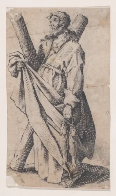 Copy of St. Andrew, from Les Grands Apôtres Debout, Représentant Le Sauveur, La Bienheureuse Marie et Les SaintsApôtres (The Large Standing Apostles, Representing The Savior, The Blessed Mary and The Apostles)