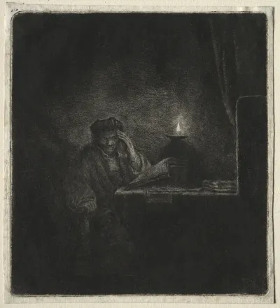 Copy of Student at a Table by Candelight