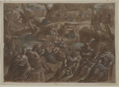 Copy of Tintoretto's Children of Israel Gathering Manna