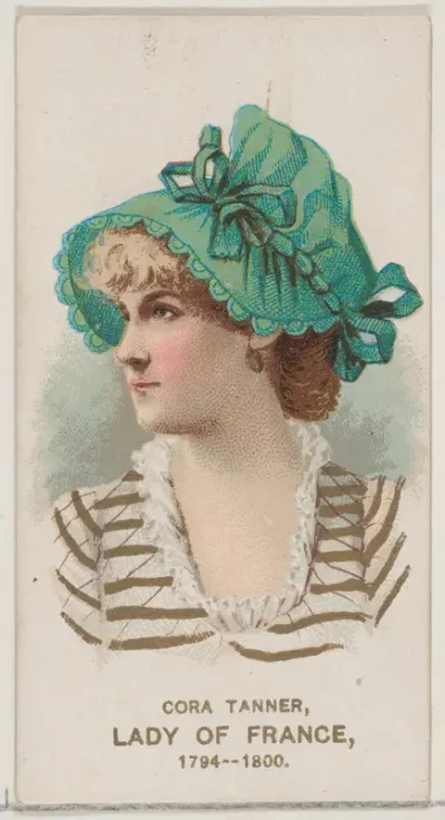 Cora Tanner as a Lady of France, 1794-1800, from the set Actors and Actresses, Second Series (N71) for Duke brand cigarettes