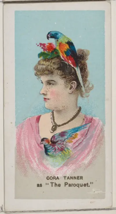 Cora Tanner as "The Paroquet," from the series Fancy Dress Ball Costumes (N73) for Duke brand cigarettes