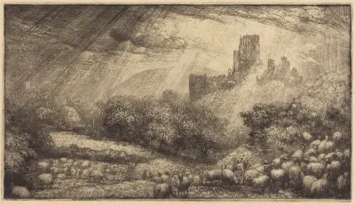 Corfe Castle: Effect of Sunshine after Rain