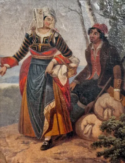 Corfiot Woman and Young Man