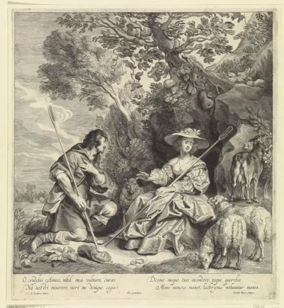 Coridon en Sylvia met de schapen
