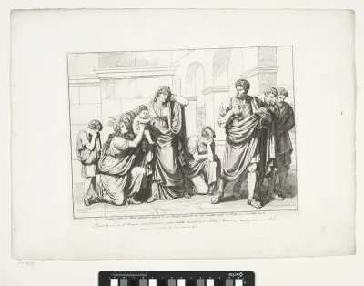Coriolanus verlaat Rome en zijn treurende familie