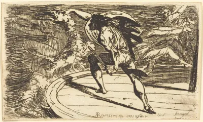 Cormar Attacking the Spirit of the Waters (Ossian, Fingal, Book III)