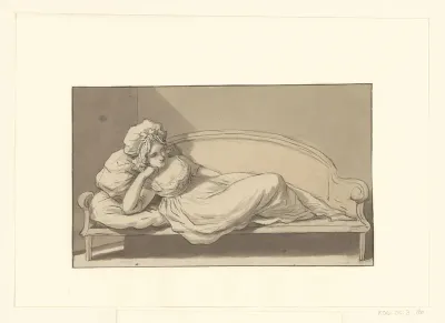 Cornelia Aletta Hulst van ligt op de bank