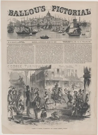 Corner of Winter, Washington and Summer Streets, Boston (Ballou's Pictorial Drawing Room Companion, Vol. XII)