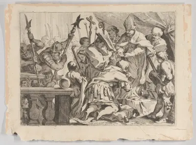 Coronation of Emperor Othon celebrated in San Ambrogio, Milan
