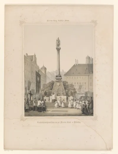 Corpus Christi-processie bij de Mariazuil in München