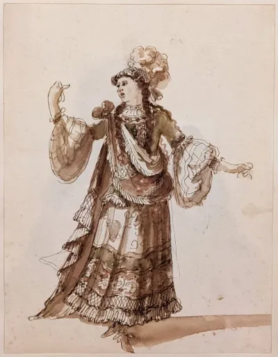 Costume d'Égyptienne pour l'acte II de la tragédie en musique « Phaéton » (?)