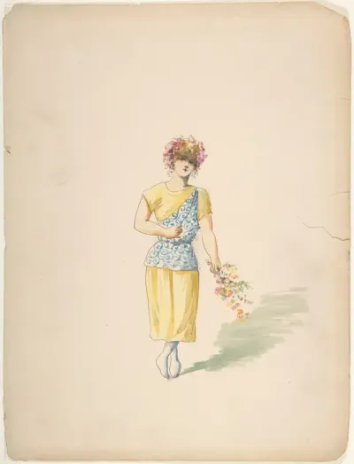 Costume for a Youth in Yellow and Blue