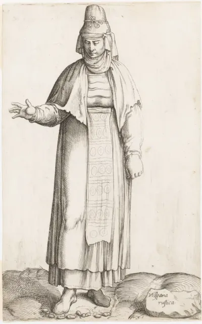 Costume Plate: Hispana Rustica (with label on rock)