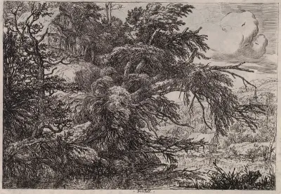 Cottage at the Top of a Hill