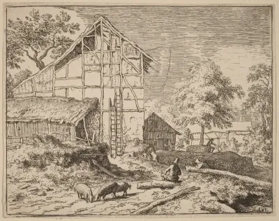 Cottage with Two Ladders
