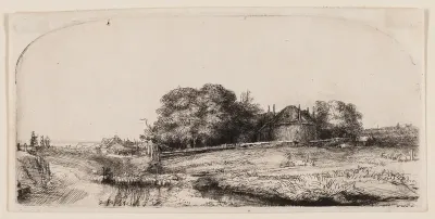 Cottages and a Hay Barn on the Diemerdijk with a Flock of Sheep