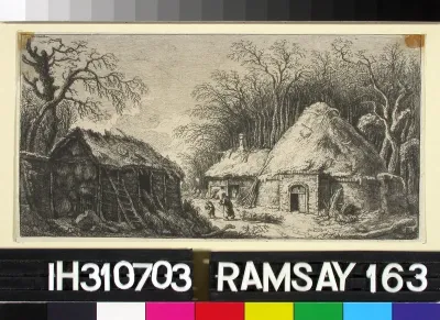 Cottages in Winter Landscape