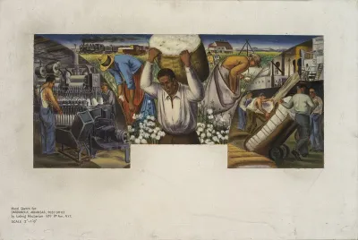Cotton Growing, Manufacture and Export (mural study, Dardanelle, Arkansas Post Office)