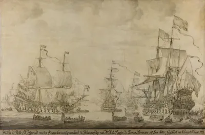 "Council of War aboard ""The Seven Provinces"", the Flagship of Michiel Adriaenszoon de Ruyter, 10 June 1666, preceding the Four Days' Battle: episode from the Second Anglo-Dutch War"