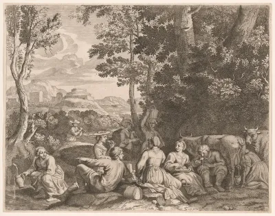 Country Meal, Plate 3 from Pastorales