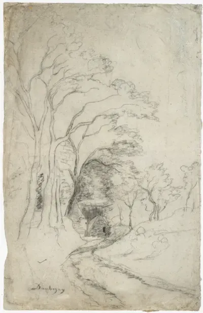 Country Road Landscape with Trees (recto); Landscape with Trees (verso)
