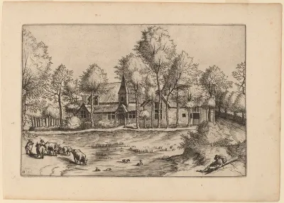 Country Village with Church