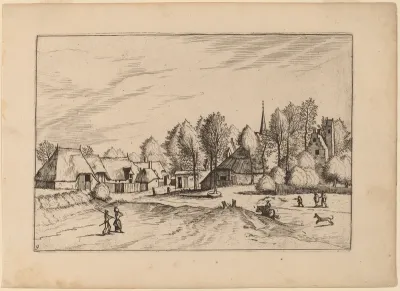 Country Village with Church Tower