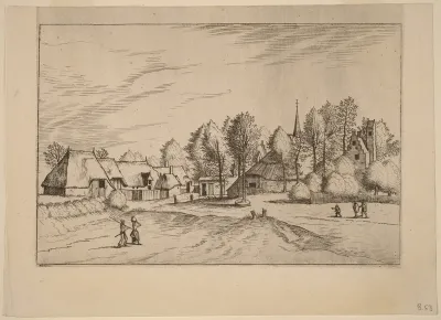 Country Village with Church Tower