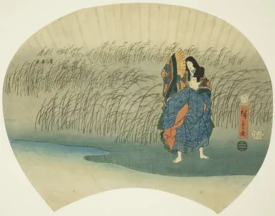 Couple eloping, from the Akutagawa episode in the Tales of Ise