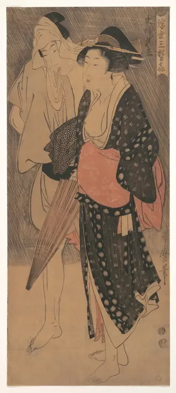 Couple in an Evening Shower, From the series Three Evening Pleasures of the Floating World