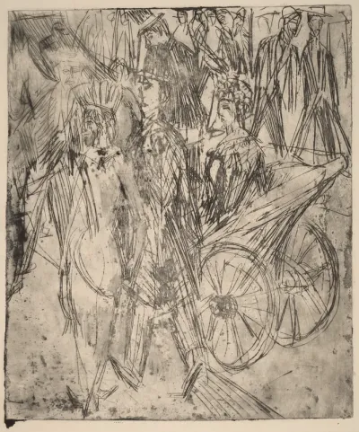 Couple in Front of a Carriage