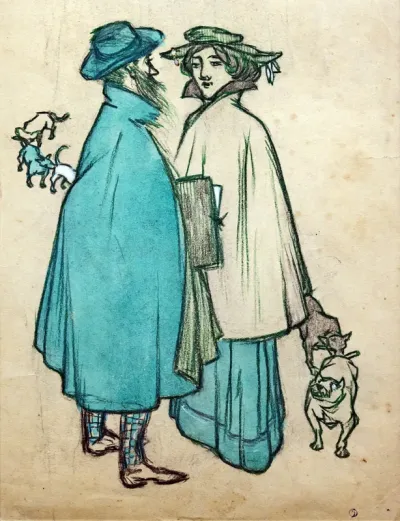 Couple with dogs