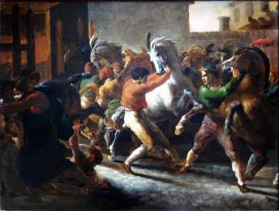 Course de chevaux libres à Rome