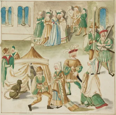 Court Amusements with Two Monkeys