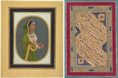 Court Lady Pouring Wine (recto); Calligraphy of Lyrical Quatrains (verso)