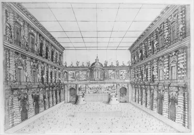 Court of Palazzo Pitti decorated with Candelabra, from an Album with Plates Documenting the Festivities of the 1589 Wedding of Ferdinand I and Christine of Lorraine