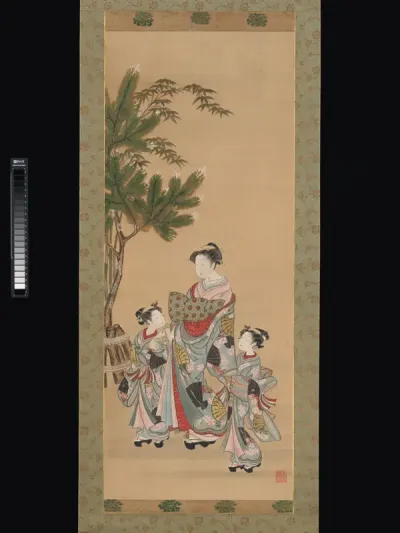 Courtesan and Two Attendants on New Year's Day