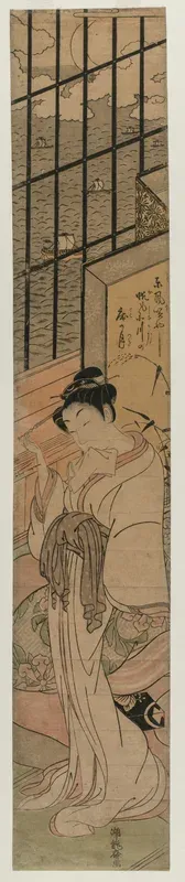 Courtesan in a Room Overlooking Edo Bay