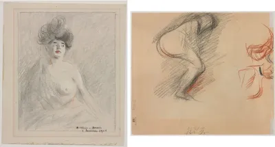 Courtesan (recto) Figure Sketches (verso)