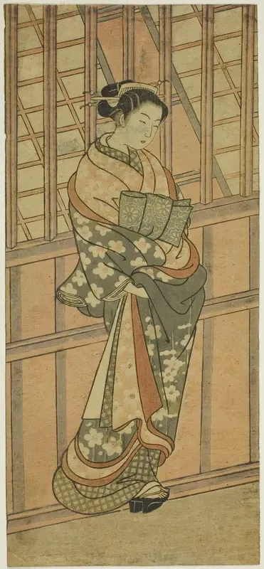 Courtesan Standing in Front of a Barred Window