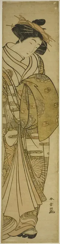 Courtesan Wearing a Chrysanthemum-Patterned Kimono